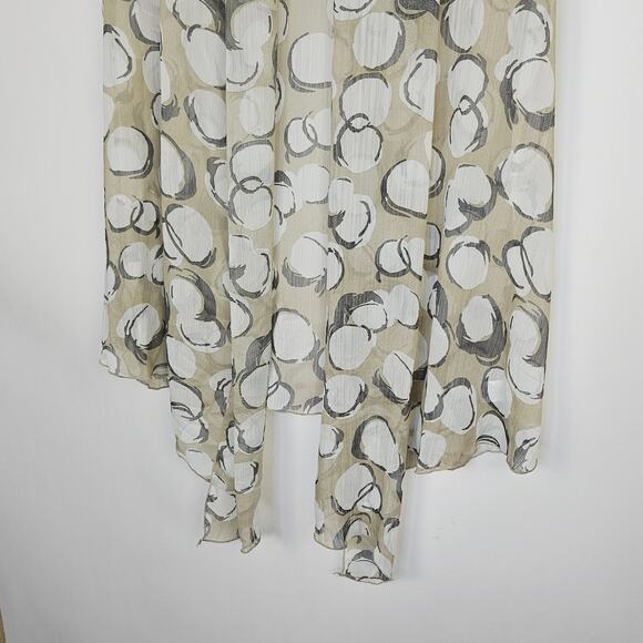 Susan Graver Sheer Open Front Lightweight Vest Large Abstract Circle Chic Artsy - Picture 7 of 12